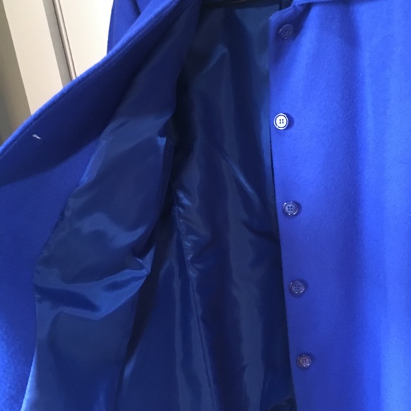 LARRY LEVINE Stunning Blue 💯 % Wool Coat ☃️⛄️ - Picture 11 of 14